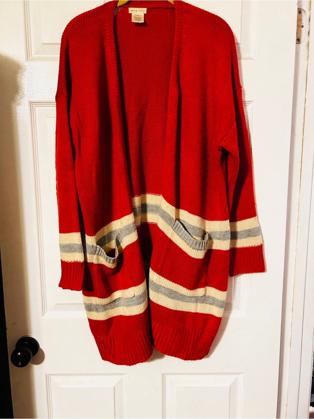 Striped Open-Front Women's Cardigan